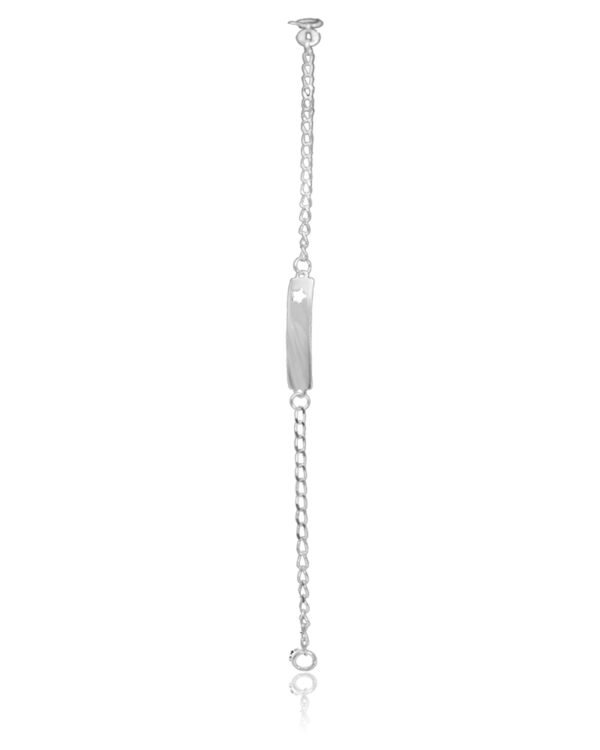 Pulseira Infantil Chapinha Estrela Vazada 1,1gr gravação opcional