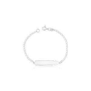 Pulseira Infantil Chapinha com Coroa 1,7gr gravação opcional
