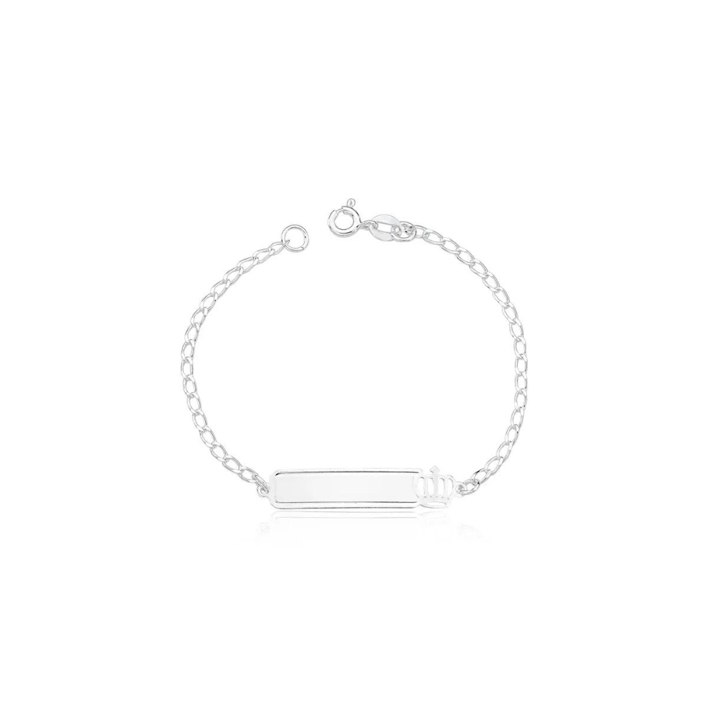 Pulseira Infantil Chapinha Menino Vazado 1,6g