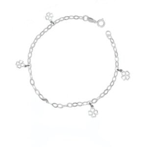 Pulseira Infantil 18cm 4 pingente trevo 1,5gr