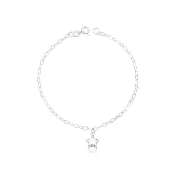 Pulseira Infantil Elo Oval com Pingente Estrela